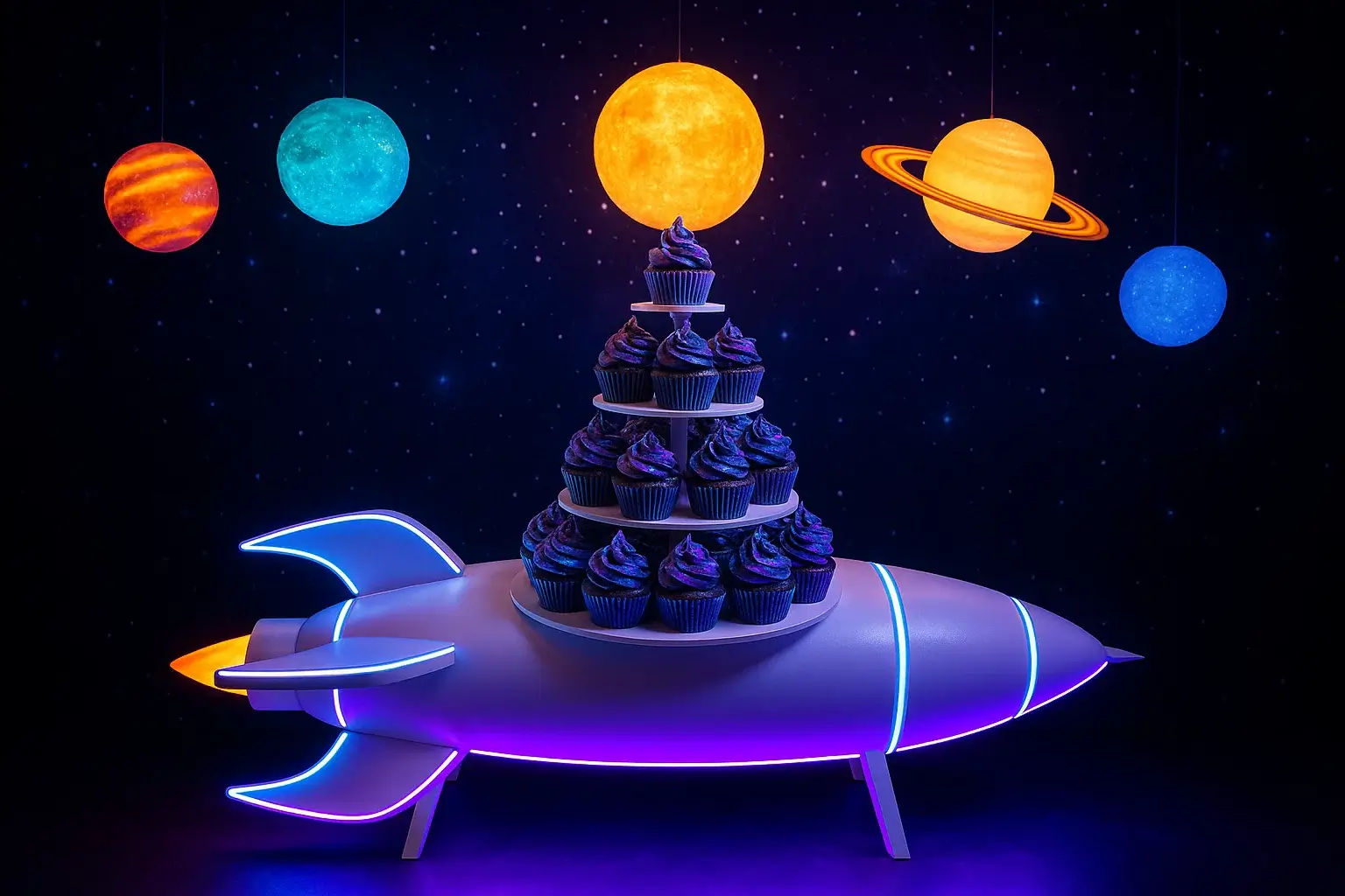 Galaxy cake table
